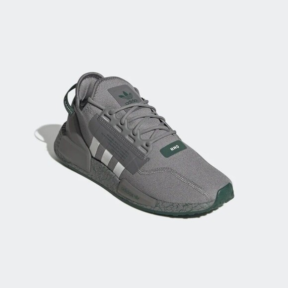 MENS Adidas Originals NMD R1 V2  Shoes Crackled - Gray Collegiate Green GZ6551 main image 9